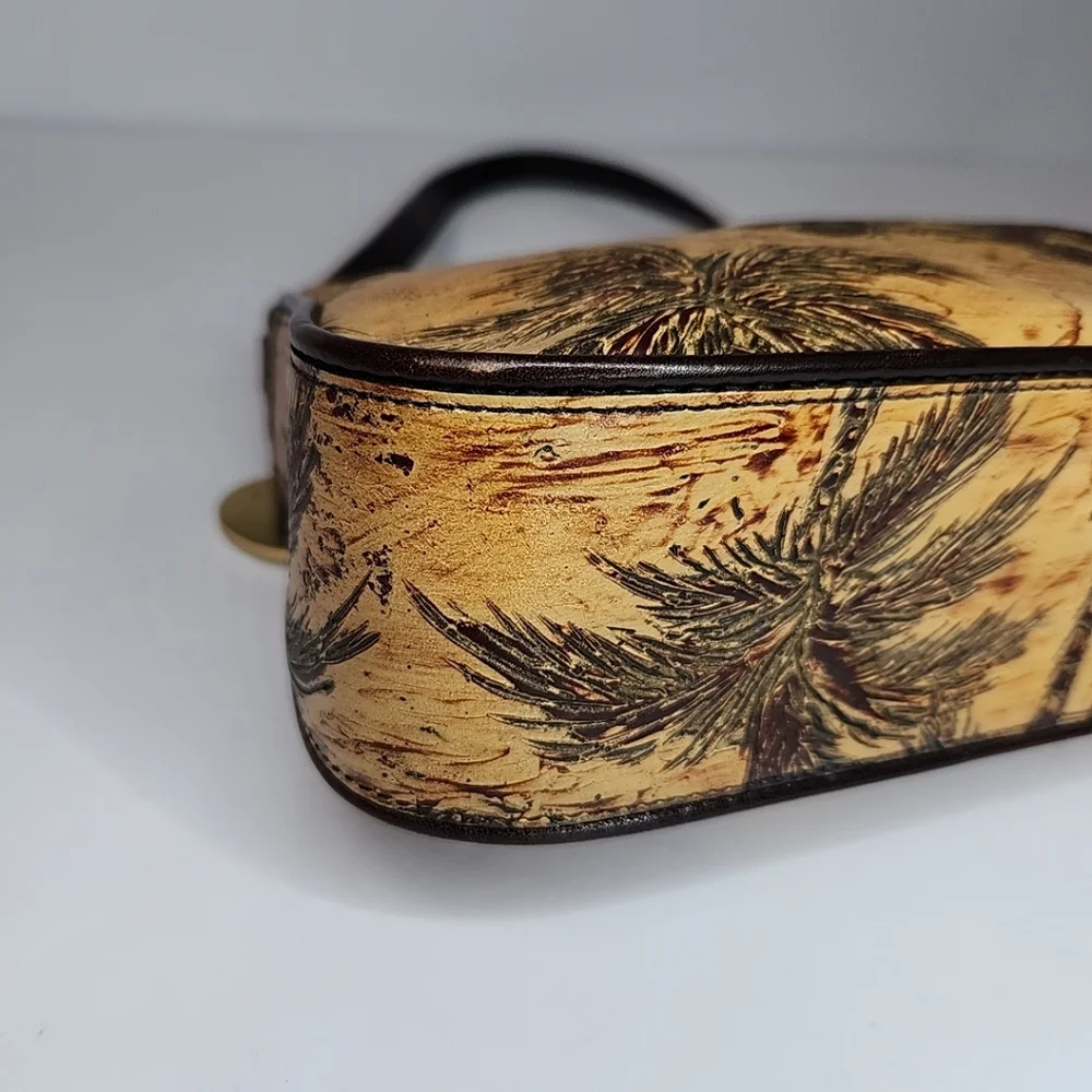 Brahmin Emma Copa Cabana Woody Car Leather Handbag Chocolate Brown Small RARE - Picture 15 of 16